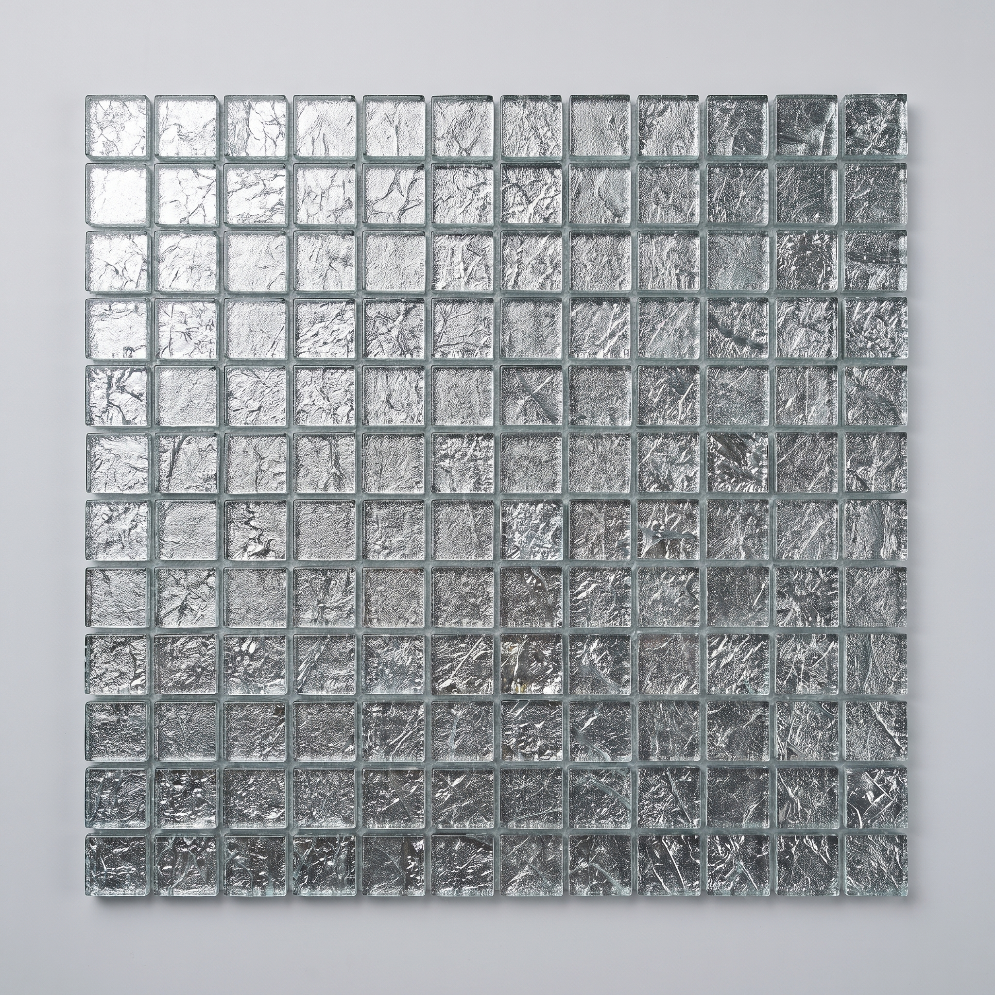 Glasmosaik Lille Silber Metalloptik 23×23x6 mm